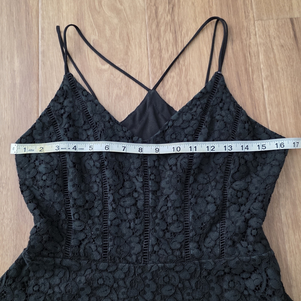 Soprano Black A-Line Lace Skater Dress In Size L - Picture 8 of 12